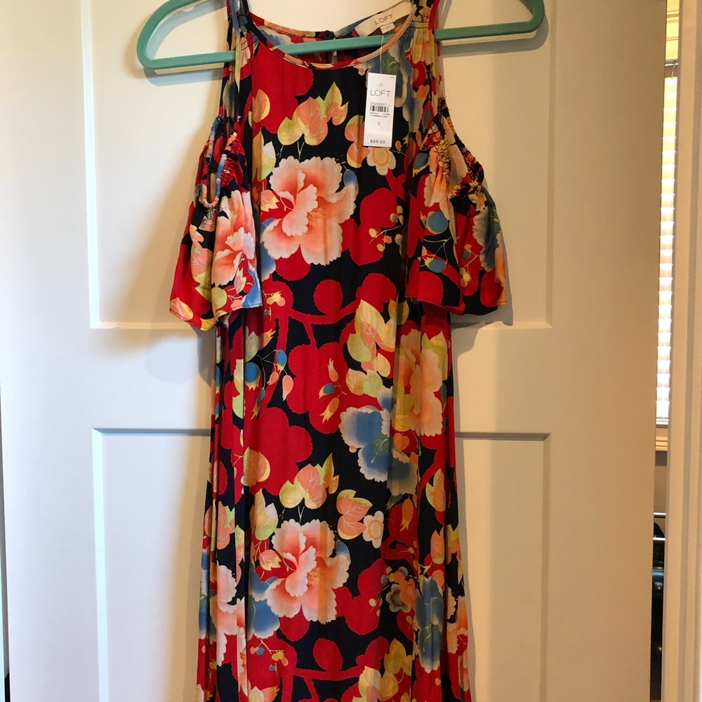 Loft Cold Shoulder dress size S